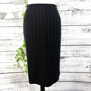 Kasper Skirt 14 Black White Pinstripe Straight Knee Career Suit Professional